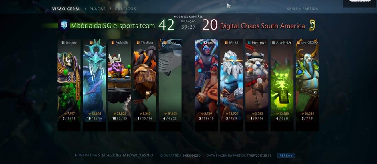 SG E-Sports faz historia novamente no Dota 2 SG2