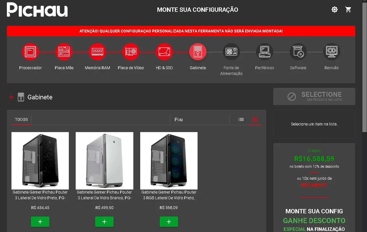 Como montar um PC gamer pelo novo sistema de Monte seu PC 10 PC