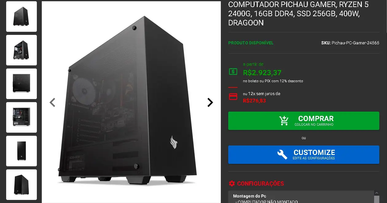 3 opções de PC gamer com valores entre R$ 2 mil e R$ 6 mil 2 PC gamer