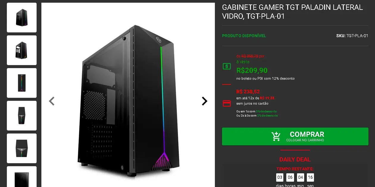O melhor PC gamer de entrada para 2021 7 Gabinete