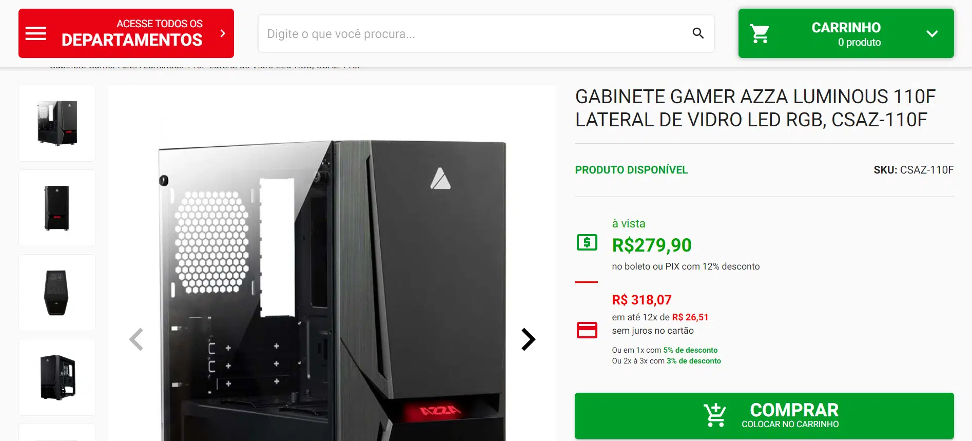 O melhor PC gamer para upgrades por R$ 3.500 7 AZZA Luminous