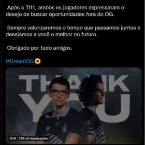 OG reformula sua equipe, para a próxima temporada!!! OG