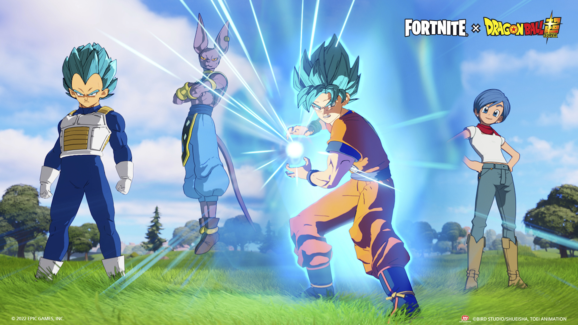 Goku aumenta o poder em Fortnite + Dragon Ball. Seu poder é
