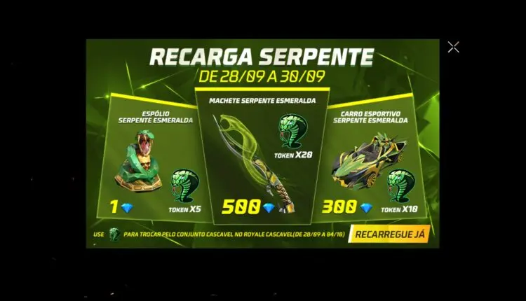 FF: Royale Cascavel dura até esta sexta-feira (30) 3 Recarga Serpente