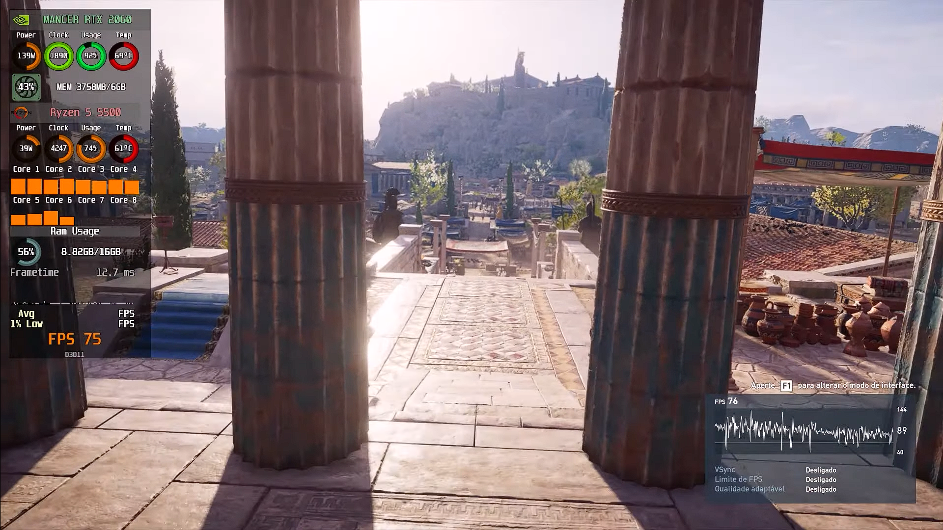Conheça a RTX 2060 da Mancer; Testada em 19 jogos 4 Teste de Assassin's Creed: Odyssy