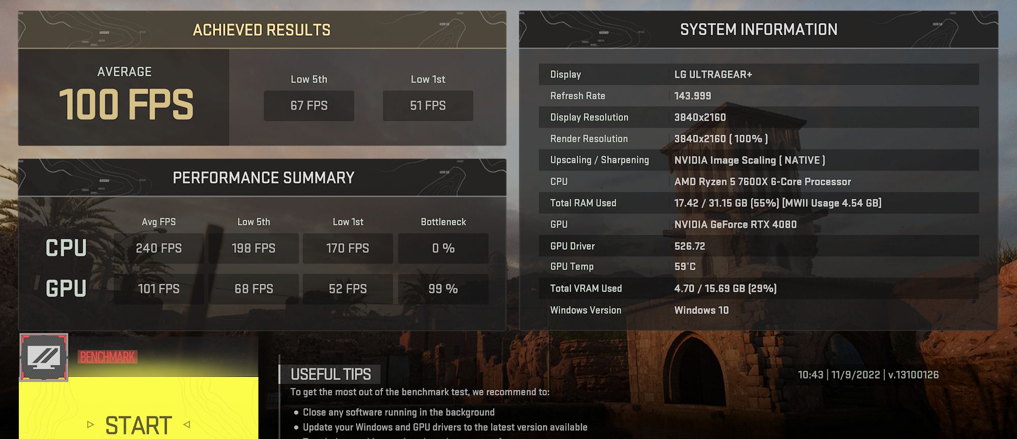 RTX4080 COD: MW2