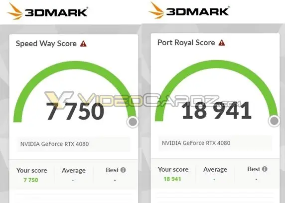 RTX 4080 Speed Way e Port Royal