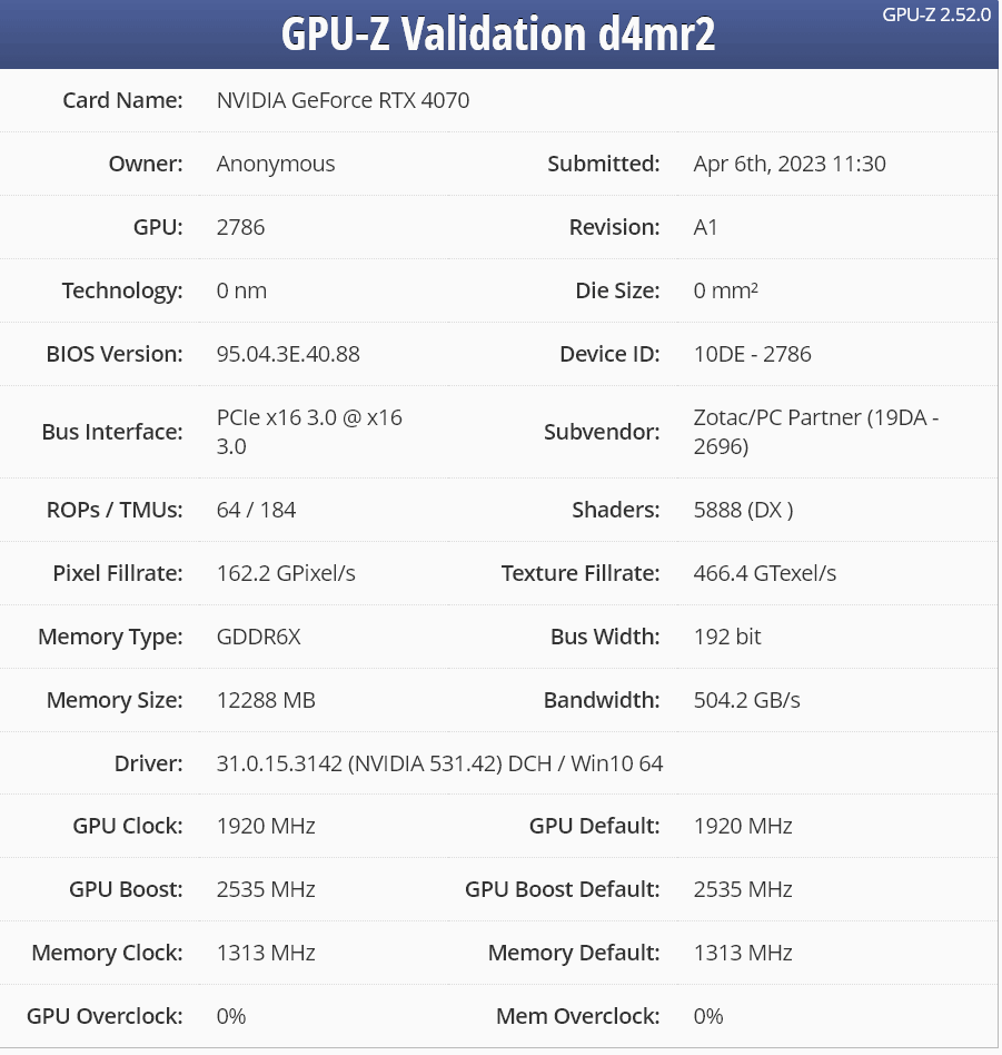 GeForce: RTX 4070 especificações confirmadas devido à validação da GPU-Z 2 GeForce: RTX 4070 especificações confirmadas devido à validação da GPU-Z 2023 04 10 15 53 36 guru3d.com .png
