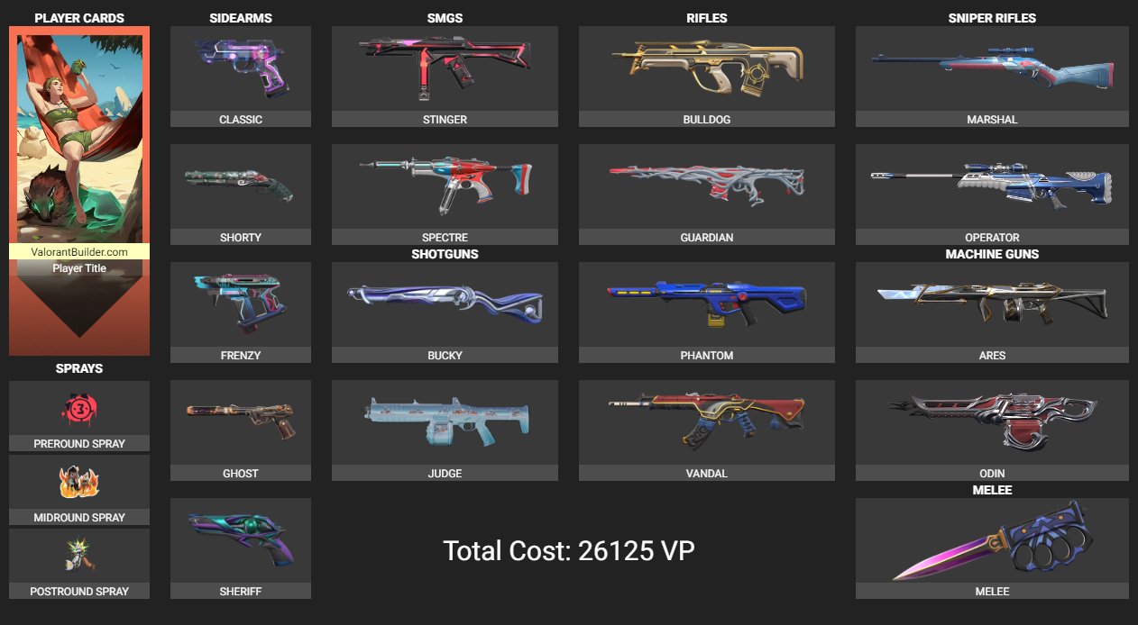 Site possibilita que jogadores simulem inventário com todas skins de VALORANT inventory.png