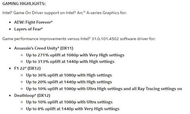 Intel: atualização de driver traz ganho significativo de desempenho para Assassin's Creed Unity intel arc driver.png