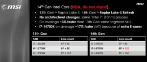 Vazamento revela que Intel i7 de 14ª Geração terá E-cores extras 2 Informações da 14ª geração Intel vazadas no vídeo revela 12 E-cores, 4 a mais em comparação com a 13ª geração