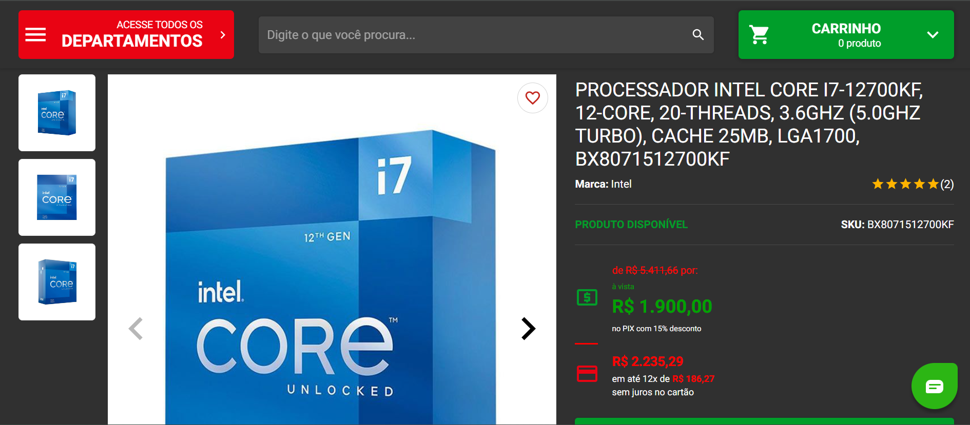 Intel Core i7 12700KF