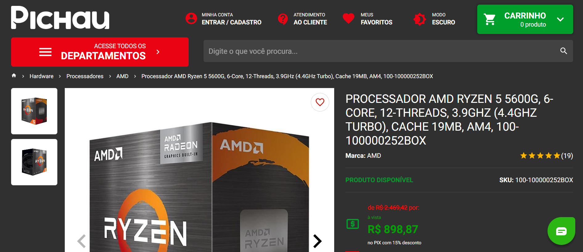 As ofertas mais quentes em processadores AMD Ryzen na Black Friday 2023 4 AMD Ryzen 5 5600G