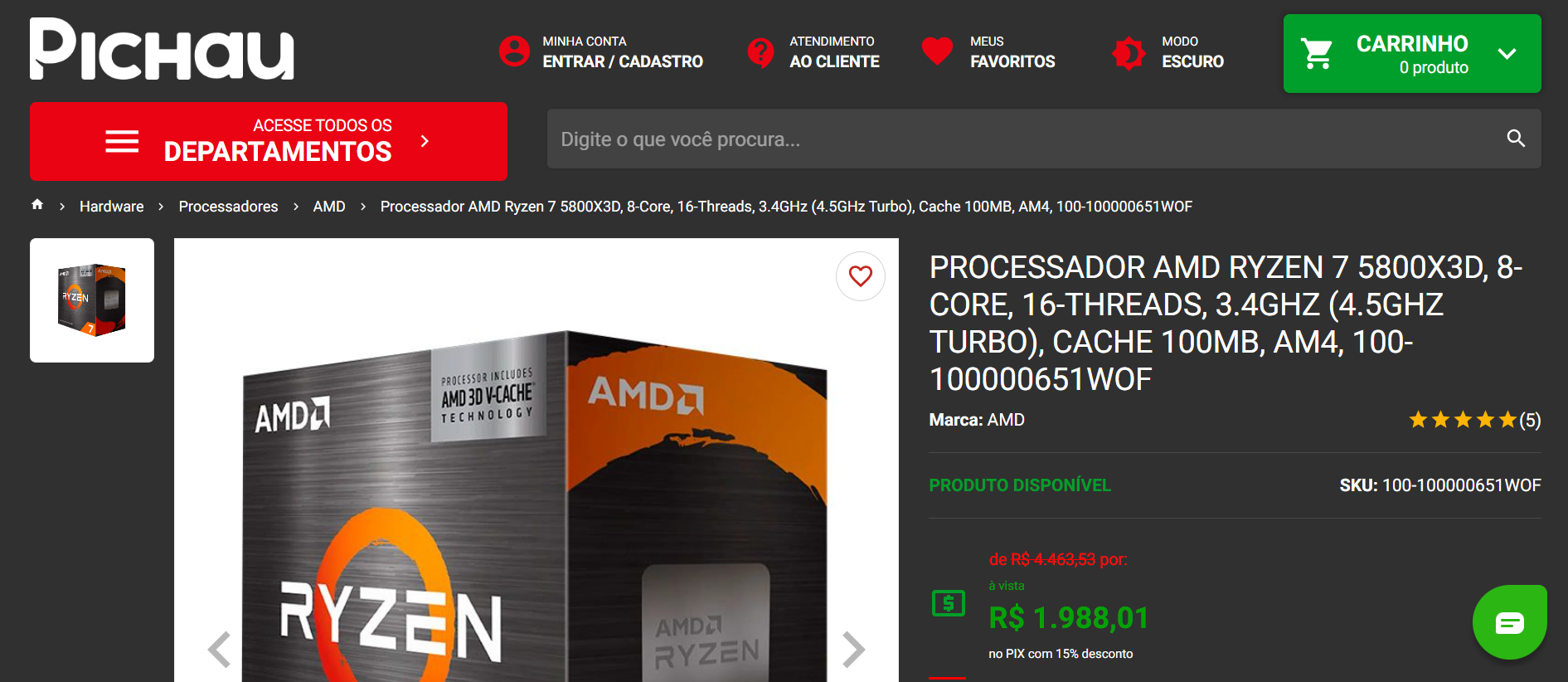 As ofertas mais quentes em processadores AMD Ryzen na Black Friday 2023 7 AMD Ryzen 7 5800X3D
