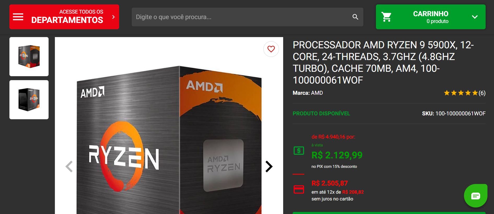 As ofertas mais quentes em processadores AMD Ryzen na Black Friday 2023 9 AMD Ryzen 5900X