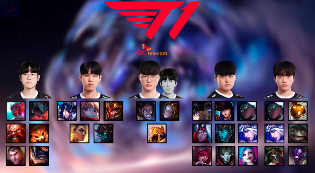 Worlds 2023: Leaker revela as possíveis escolhas para skin do campeonato 3 Worlds 2023: Leaker revela as possíveis escolhas para skin do campeonato T1 skins 1024x564 1.png