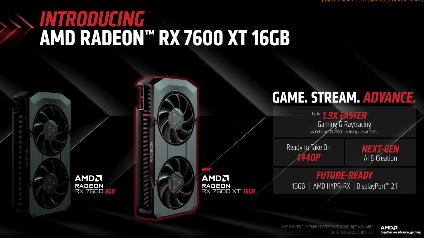 CES 2024: AMD anuncia GPU Radeon RX 7600 XT para 24 de janeiro 2 RX 7600 XT