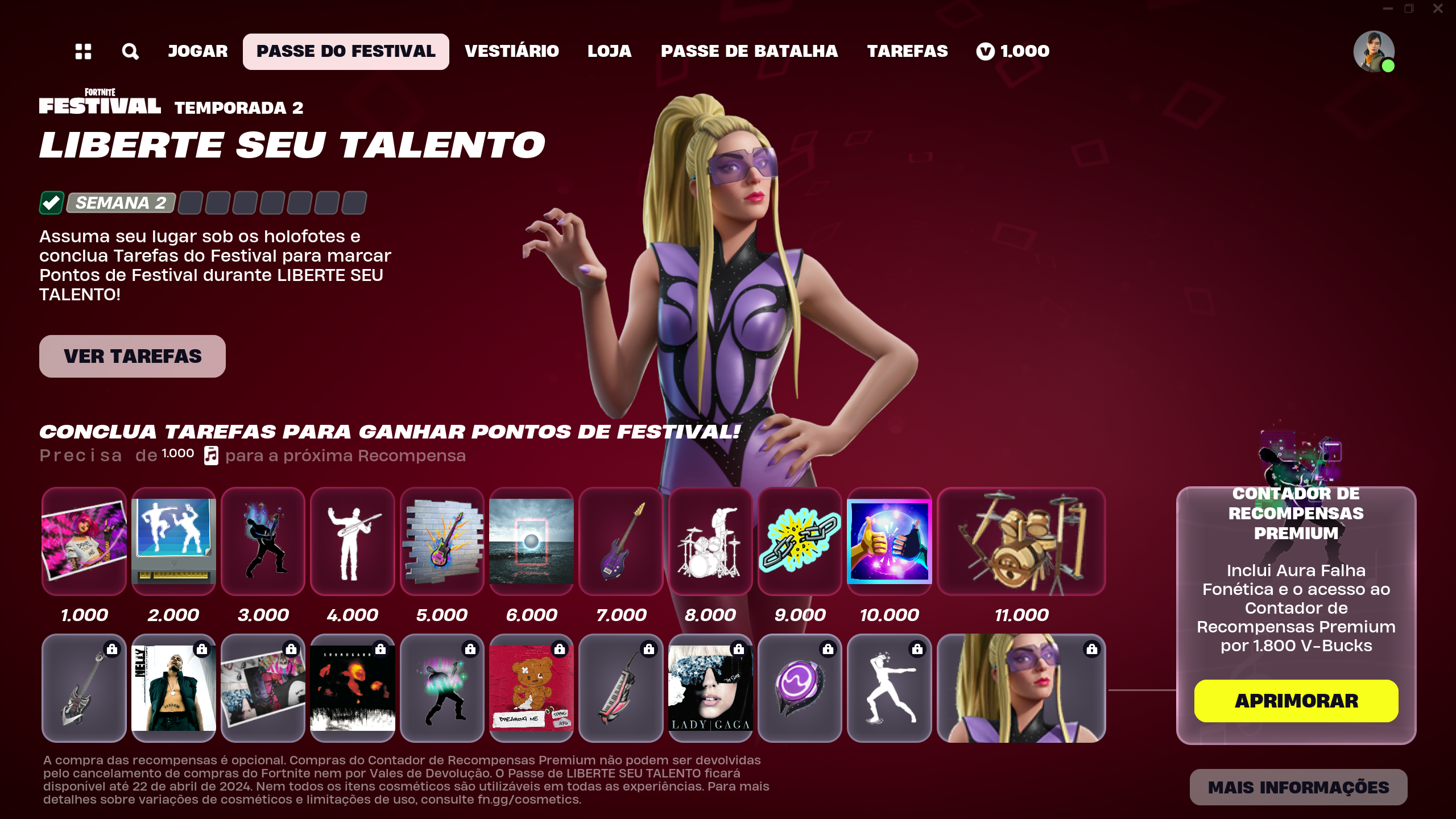 Colaboração com Lady Gaga é destaque no Fortnite Festival 2 Colaboração com Lady Gaga é destaque no Fortnite Festival imagem 2024 02 28 004528277.png