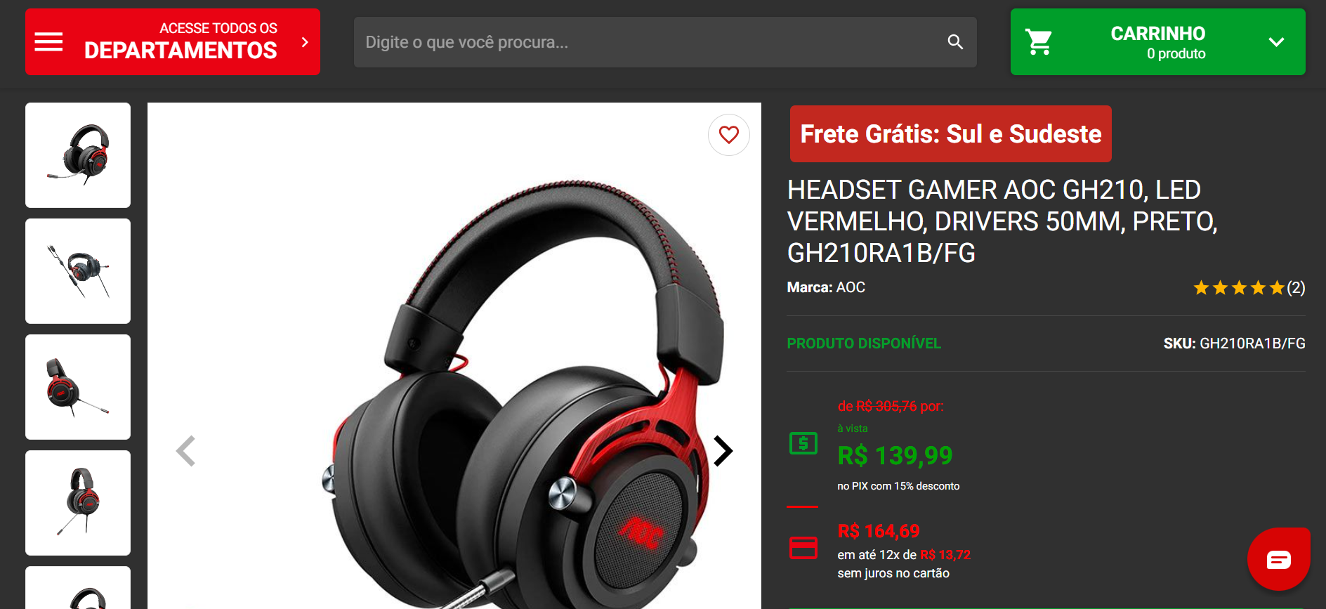 Headsets AOC de entrada com até 46% de desconto na Pichau 3 AOC