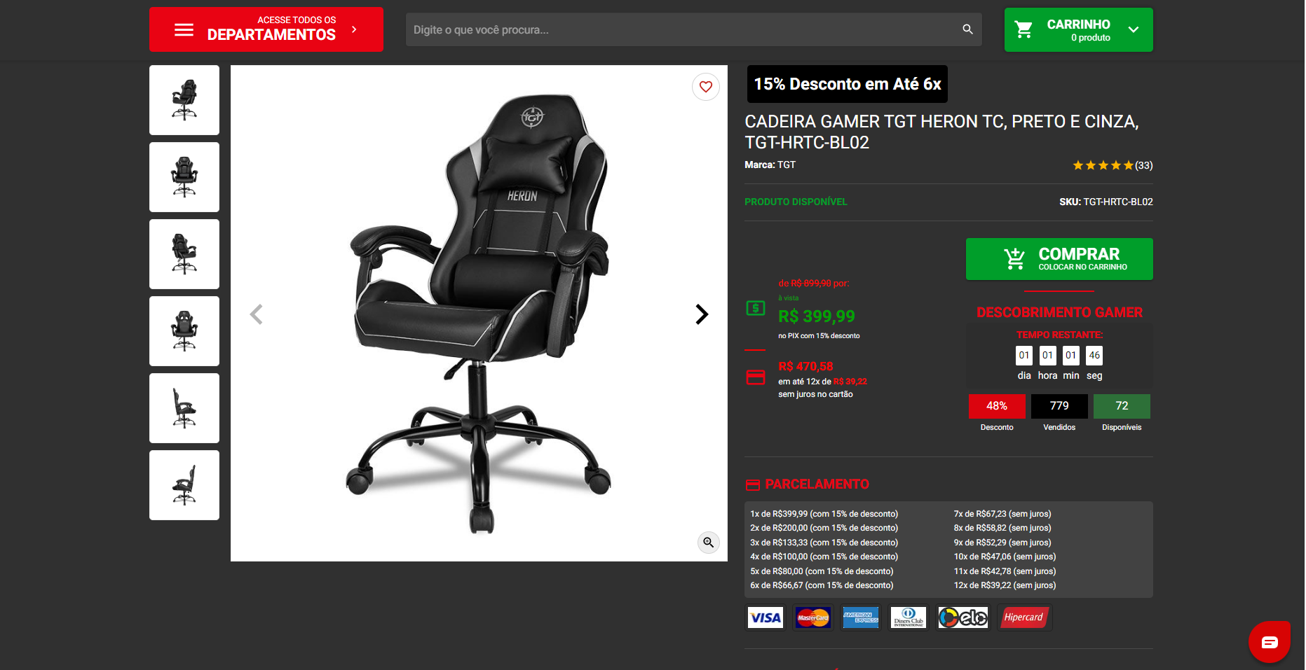 TGT Heron TC: cadeira gamer por R$400 na Pichau com 48% de desconto 2 Heron