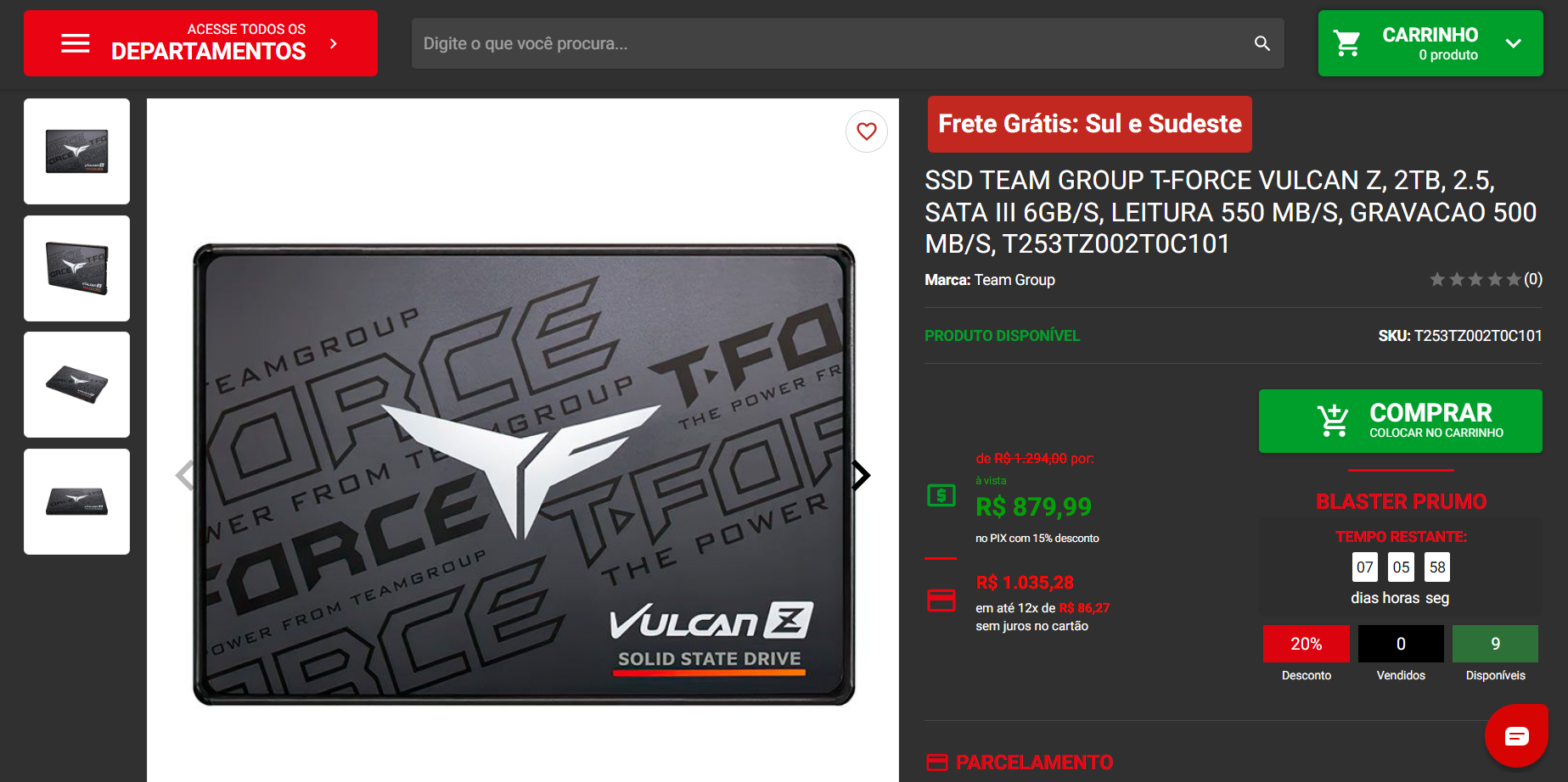 SSD Team Group T-Force Vulcan Z: opções de 1TB e 2TB em desconto 2 TeamGroup
