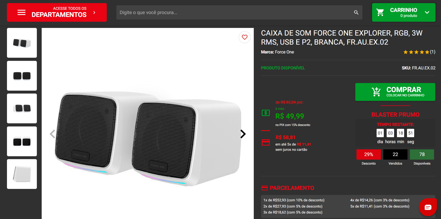 Force One Explorer: caixinha de som compacta, com iluminação RGB e excelente custo-benefício 2 Force One