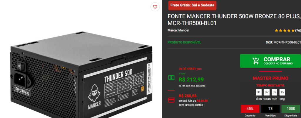 Montamos um PC Gamer somente com Promoções Captura de tela 2024 07 30 095254