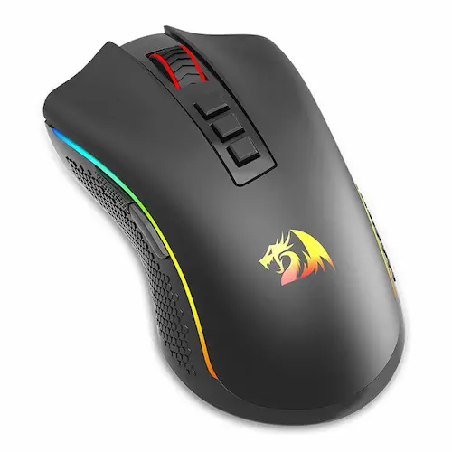 Mouse gamer redragon cobra m711 preto com luzes rgb.