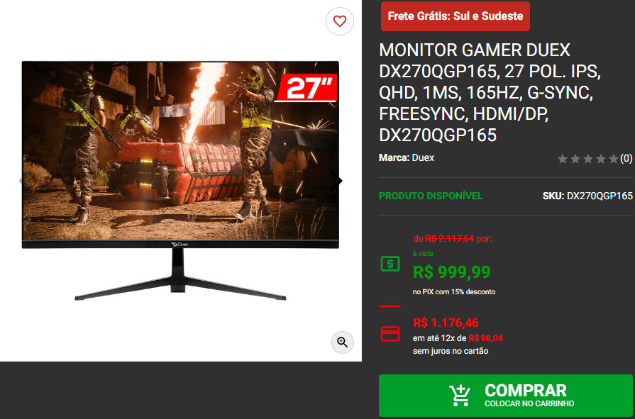 Alta resolução e baixos preços: 3 monitores 2K em promoção 2 Alta resolução e baixos preços: 3 monitores 2K em promoção Captura de tela 2024 08 02 174128.png