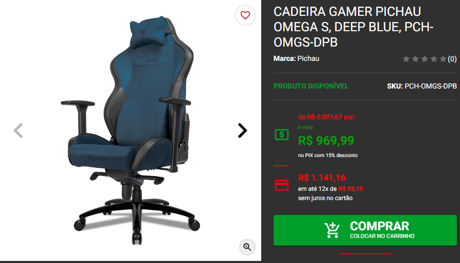 Conforto e preço baixo: 3 cadeiras gamers Pichau em promoção 2 Conforto e preço baixo: 3 cadeiras gamers Pichau em promoção Captura de tela 2024 08 06 151417.png