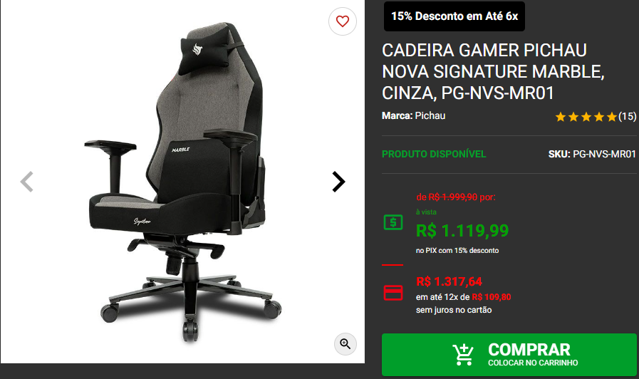 Conforto e preço baixo: 3 cadeiras gamers Pichau em promoção 3 Conforto e preço baixo: 3 cadeiras gamers Pichau em promoção Captura de tela 2024 08 06 152149.png