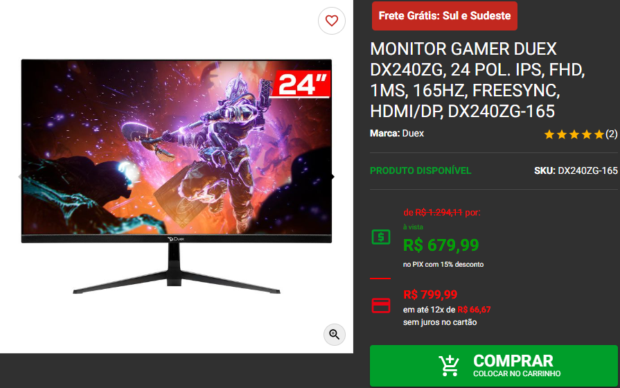 Monitor gamer: 3 opções em promoção na Pichau 3 Monitor gamer: 3 opções em promoção na Pichau Captura de tela 2024 08 12 160345.png