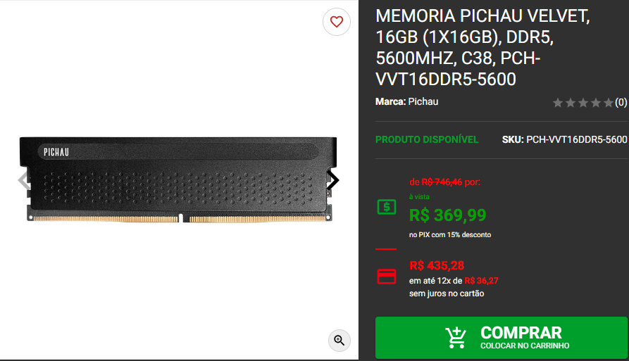 Memória RAM: 3 opções DDR5 da Pichau em promoção Captura de tela 2024 08 13 140715.png