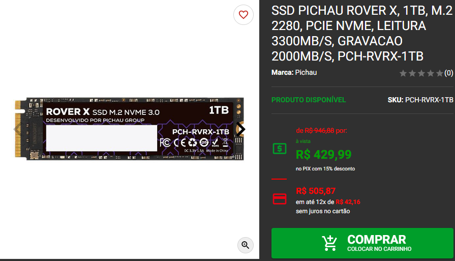 Armazenamento de sobra: 3 opções de SSD NVMe Pichau em promoção Captura de tela 2024 08 13 143657.png