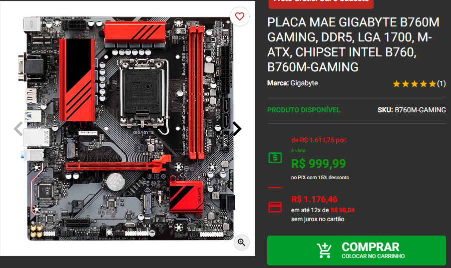 Placa mãe: 3 opções em promoção na Pichau Captura de tela 2024 08 15 173725.png