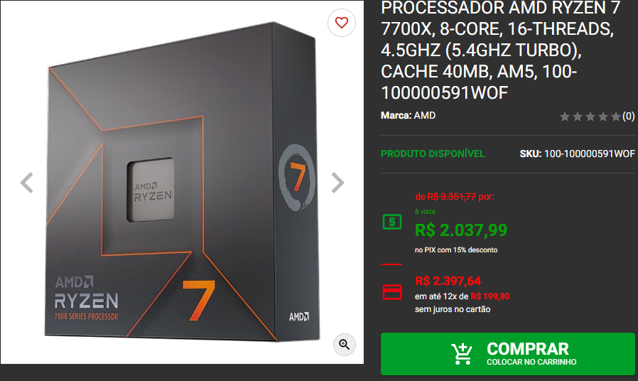 Processador AMD: 3 opções do Ryzen 7 em promoção Captura de tela 2024 08 16 161623