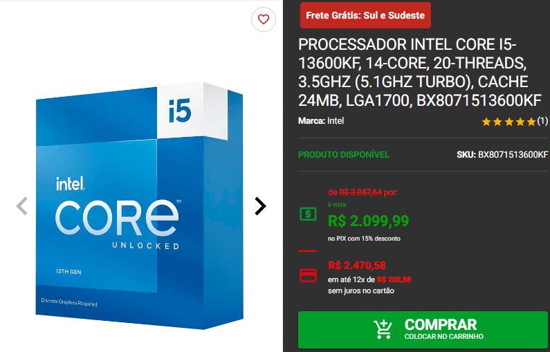 Intel Gamer Days: 3 processadores Intel em promoção na Pichau Captura de tela 2024 08 20 193114.png
