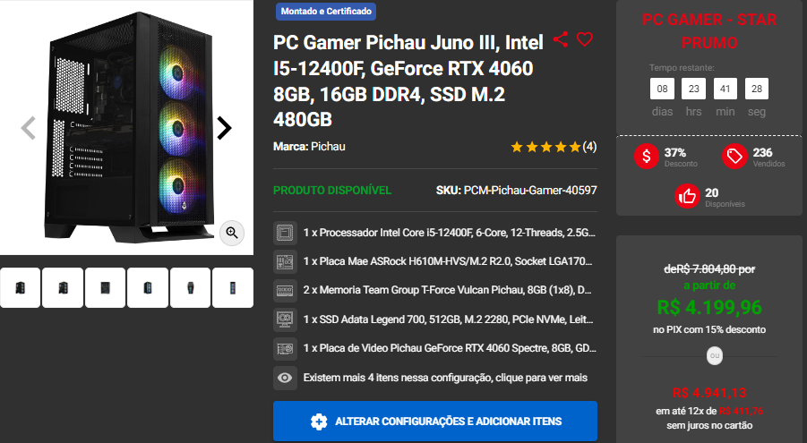 Promoção: 3 PC gamers abaixo de R$ 5.000 na Pichau Captura de tela 2024 08 21 171838.png