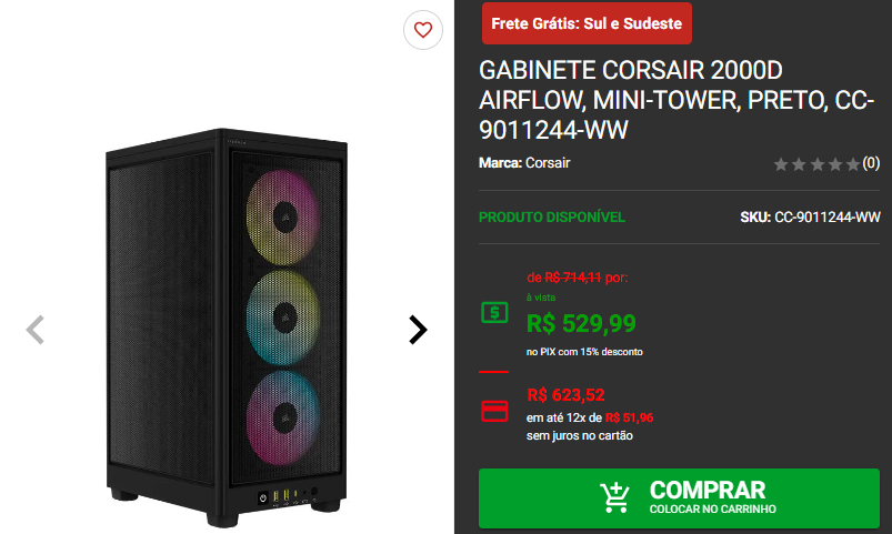 Gabinete gamer: 3 promoções no site da Pichau 2 Gabinete gamer: 3 promoções no site da Pichau Captura de tela 2024 08 21 173859.png