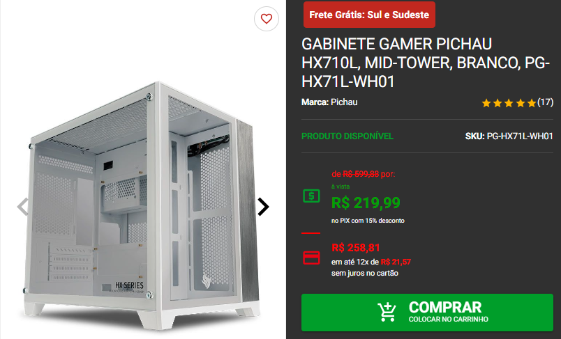 Gabinete gamer: 3 promoções no site da Pichau 4 Gabinete gamer: 3 promoções no site da Pichau Captura de tela 2024 08 21 175733.png