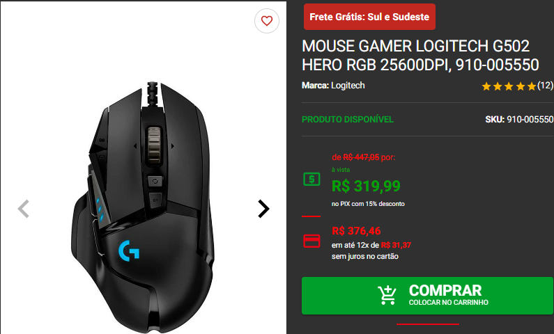 Mouse Gamer: 3 opções da Logitech em promoção Captura de tela 2024 08 21 182525.png