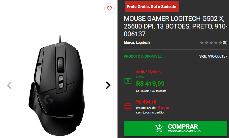 Mouse Gamer: 3 opções da Logitech em promoção Captura de tela 2024 08 21 183046.png
