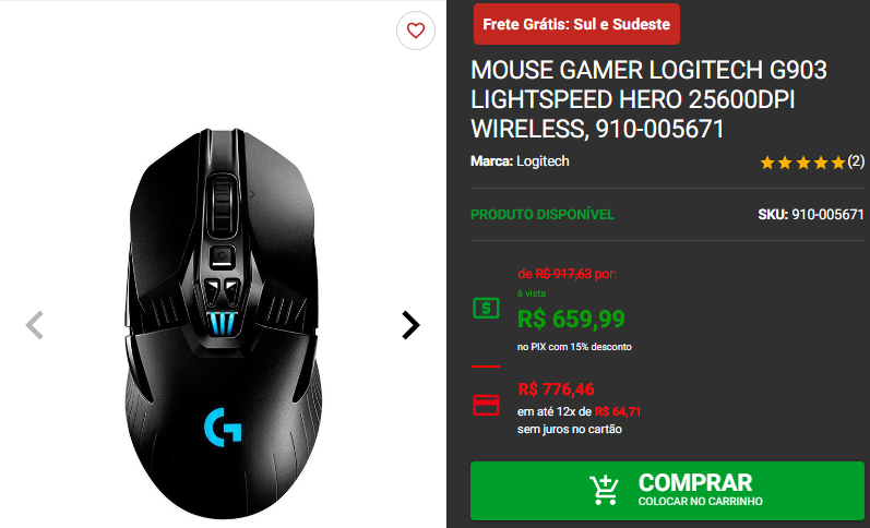 Mouse Gamer: 3 opções da Logitech em promoção Captura de tela 2024 08 21 183359.png