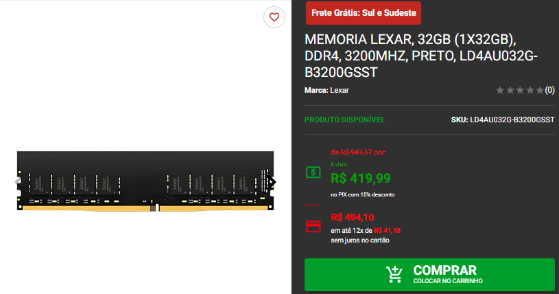 Memória RAM: 3 opções da marca Lexar em promoção 4 Memória RAM: 3 opções da marca Lexar em promoção Captura de tela 2024 08 22 130534.png