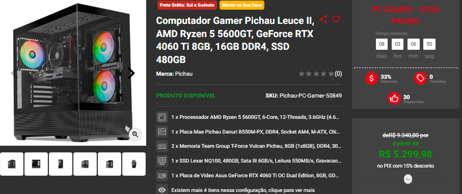 Pichau Master Prumo: 3 PCs Gamers completos em promoção 3 Pichau Master Prumo: 3 PCs Gamers completos em promoção Captura de tela 2024 08 22 135314.png