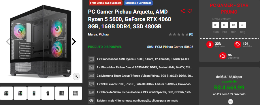 Pichau Master Prumo: 3 PCs Gamers completos em promoção 4 Pichau Master Prumo: 3 PCs Gamers completos em promoção Captura de tela 2024 08 22 135524.png