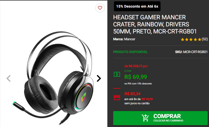 Headset Gamer: 3 opções em promoção na Pichau Captura de tela 2024 08 27 181401.png