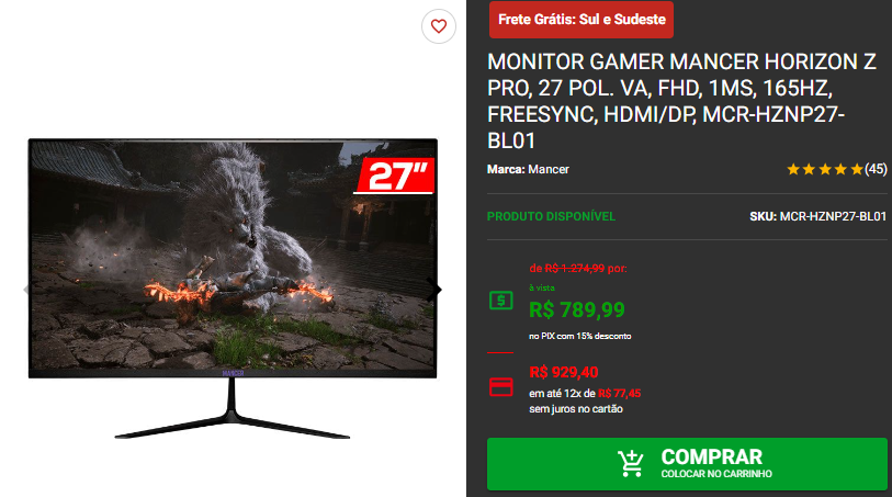 Fluidez e velocidade: 3 monitores 165Hz abaixo dos R$1.000 Captura de tela 2024 08 30 160733.png