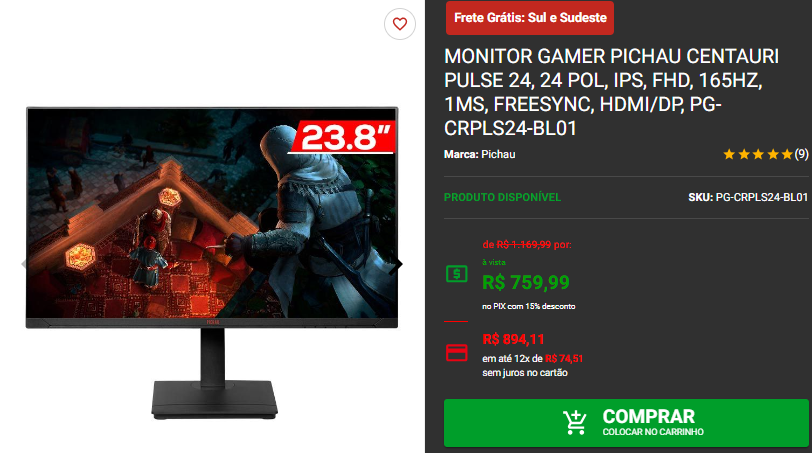 Fluidez e velocidade: 3 monitores 165Hz abaixo dos R$1.000 Captura de tela 2024 08 30 161315.png