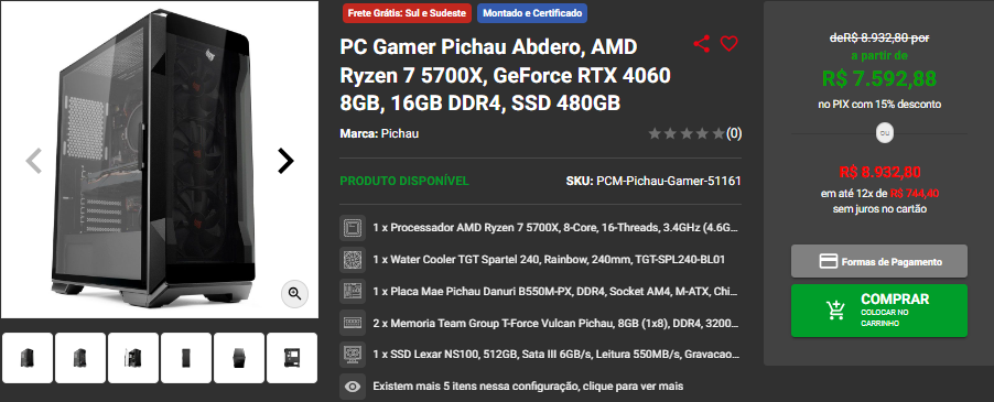 PC Gamer Completo: 3 opções intermediárias em promoção 2 PC Gamer Completo: 3 opções intermediárias em promoção Captura de tela 2024 08 30 170233.png